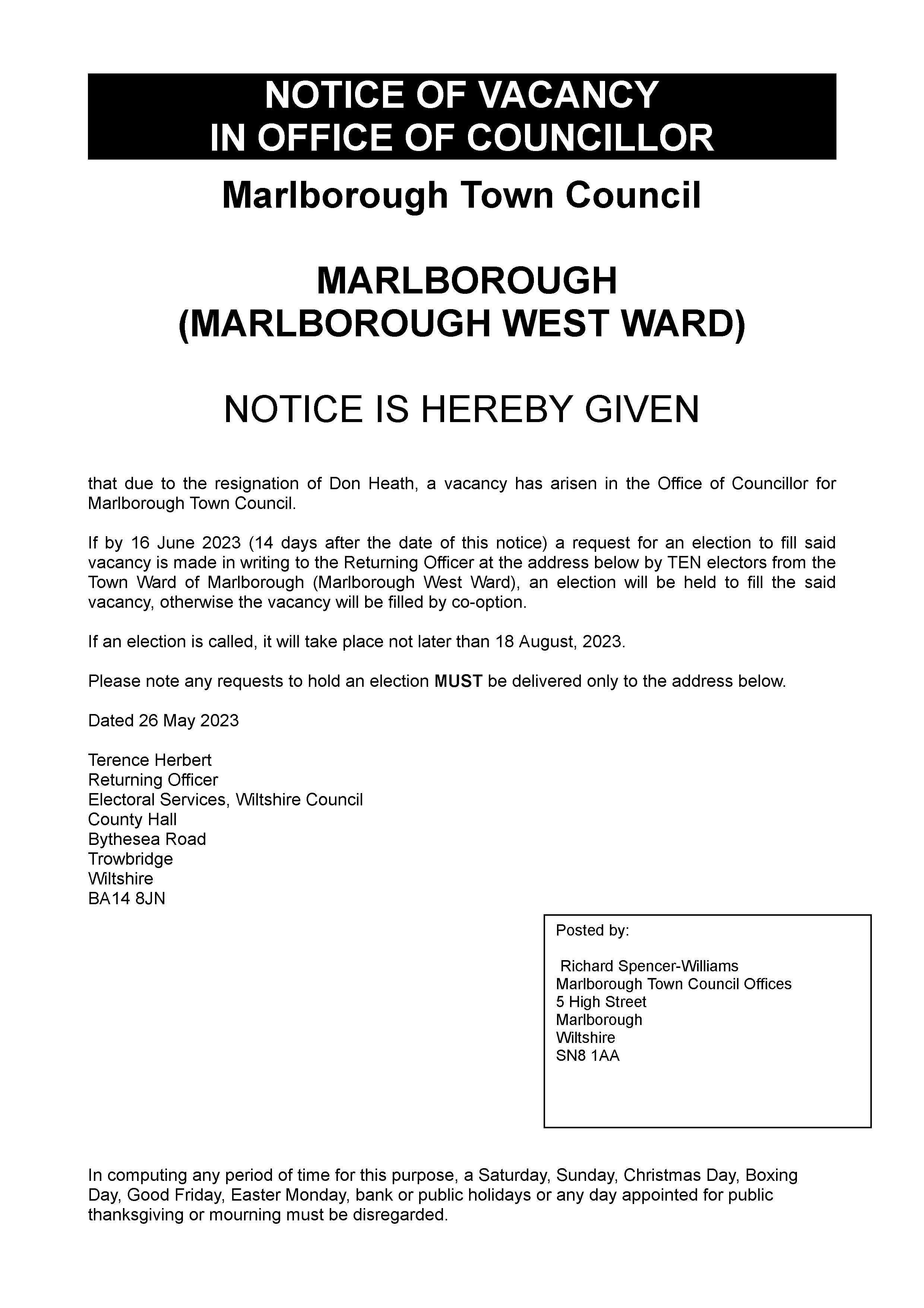 Marlborough-West-Ward-Notice-Of-Vacancy-26May2023
