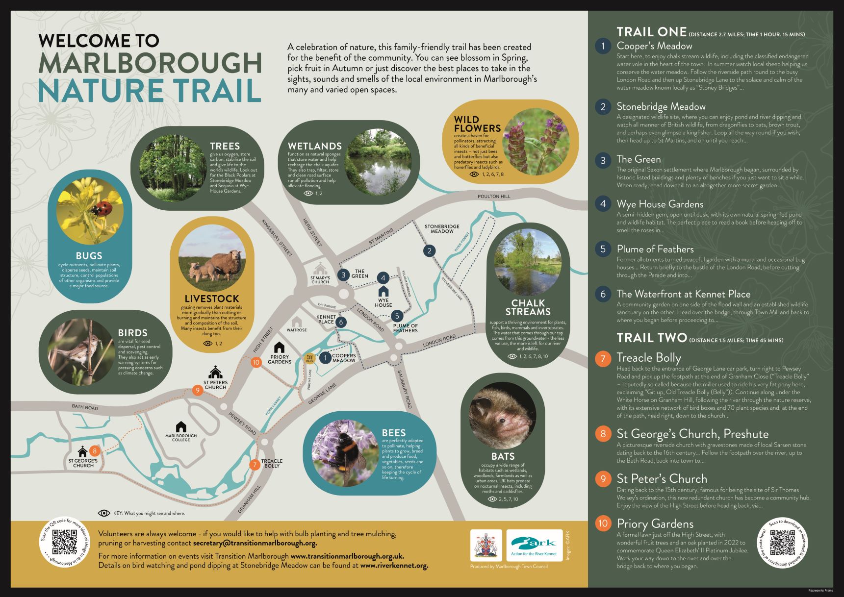 Nature-Trail information panel and route map